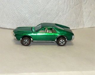 Vintage 1968 Mattel Hot Wheels Redline Custom Amx Green Usa
