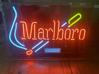 Vintage Marlboro Sign 1997 Marlboro Neon Light Philip Morris Cigarette Sign