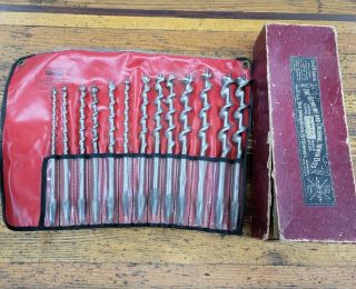 Antique Tools Brace Bit Hand Drill Auger Drilling Bits Vintage Woodwork Set ☆usa