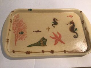 Scarce Antique 1950’s Rexilite Bostick Seahorse Snack Tray