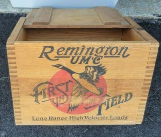 Remington Express Wooden Advertising Box 12 Gauge Long Range Loads Very