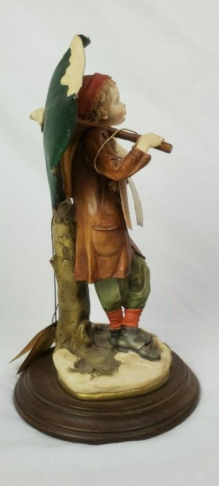Collector ' s Edition Giuseppe Armani Capodimonte Boy w/ Umbrella Porcelain Figure 3
