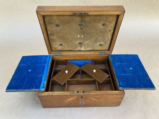 Antique Victorian Wooden Jewelry Box W/ Compartments