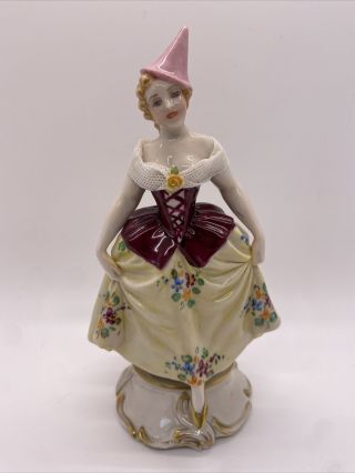Italy Luigi Fabris Dresden Lace Dancing Lady Porcelain Figurine