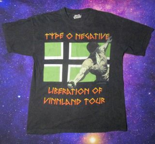 Vintage Type O Negative Liberation Of Vinnland Tour Shirt Size Large 1996 90s