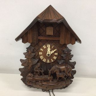 Vintage Black Forest Wooden Cuckoo Clock With Certificate Dated 7.  11.  1994 454