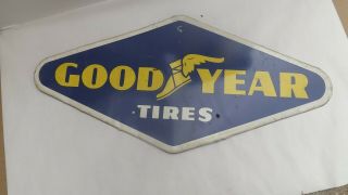 Vtg 1963 Goodyear Tires Sign Service/gas Station 13 X 28
