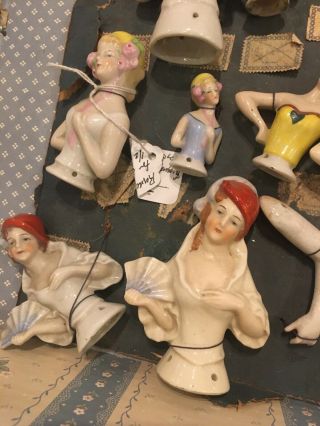 Antique German Hertwig Half Doll Dealer’s Samples Of 13 Upper Bodies Etc. 4