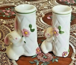 Vintage 2x Avon Bunny Bud Vase Easter Spring Mother’s Day Easter Rabbit