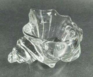 Vintage Avon Clear Glass Conch Sea Shell Votive Tealight Candle Holder Beach