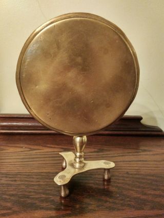 Antique Brass Miniature Tilt Top Table Candle Light Reflector