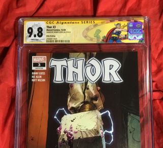 CGC SS 9.  8 THOR 3 5th PRINTING NIC KLEIN VARIANT SIGNED BY DONNY CATES MARVEL 2