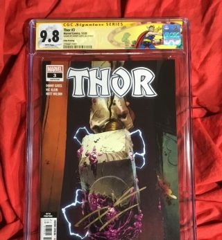 CGC SS 9.  8 THOR 3 5th PRINTING NIC KLEIN VARIANT SIGNED BY DONNY CATES MARVEL 3