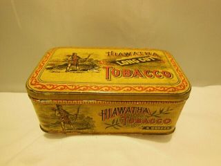 Antique Vintage Hiawatha Long Cut Tobacco Tin Daniel Scotten & Co.  Detroit,  Mich