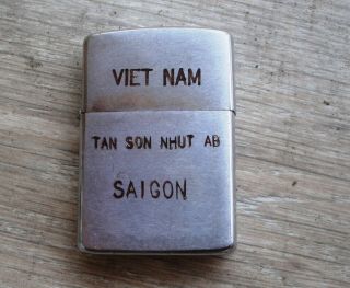 1966 Vietnam War Zippo Lighter Saigon Vintage Red Felt Insert