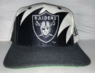 Vtg Los Angeles Raiders Sharktooth Snapback Hat Cap Logo Athletic Nfl Football