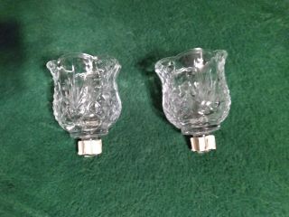 Vintage Clear Cut Glass Votive Tea Candle Holders - Pegs 2