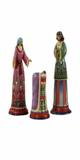 Jim Shore Set Of 3 Pencil Nativity Holy Family By Enesco 4027777