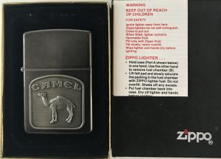 Vintage Camel Zippo Lighter Silver Plate Pewter Beast Emblem I Viii 1997