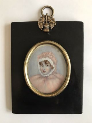 Late Georgian/early Victorian Water Colour Portrait Miniature Of A Young Girl.