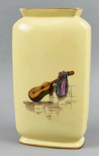 Antique Hand Painted Vase Italian Commedia dell ' Arte Theater Performers Minstrel 2