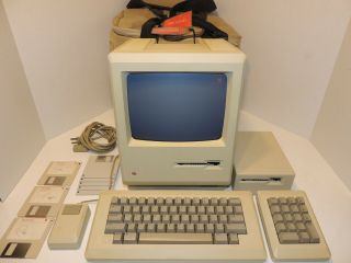 Vtg 1984 Apple Macintosh 512k M0001 W/ M0100 M0110 M0120 M0130 Bag Box