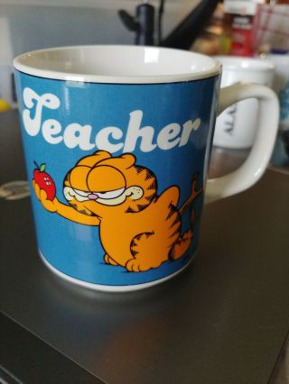 Vintage Garfield 1978 " Teacher " Coffee Mug Tea Cup