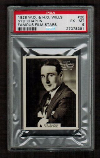 Psa 6 Syd Chaplin (brother To Charlie) On 1928 Wills Cigarette Tobacco Card 26