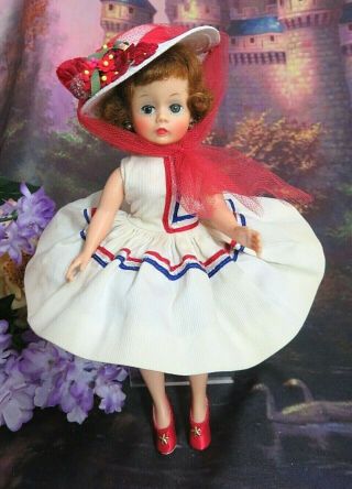 Vintage 1950s Madame Alexander Redhead Cissette Doll Tagged Tennis Dress Hat