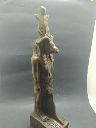 Rare Antique Ancient Egyptian Statue Pharaonic King Khanum Stone 32 Cm Bc