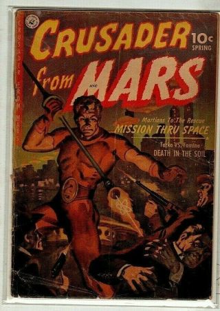Crusader From Mars No 1 By Approved Comics Orig U.  S Golden Age Comic Vg 1952