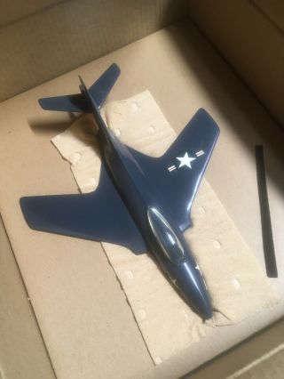 Vintage 1950s Grumman F9f - 6 Cougar Jet Aircraft Desk Display Model By Topping