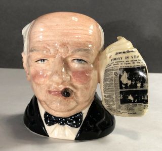 Winston Churchill V Day Toby Jug D6934 By Royal Doulton,  Made In England Rare