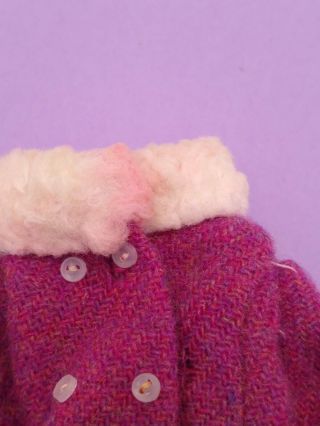 Vintage Barbie Francie Japanese - Tweed Coat Purple Violet 3