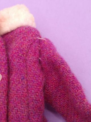 Vintage Barbie Francie Japanese - Tweed Coat Purple Violet 4