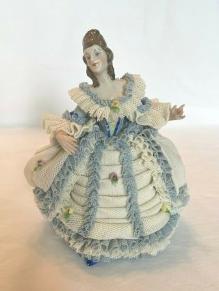 Vintage German Dresden Lace Figurine - Muller Volkstedt