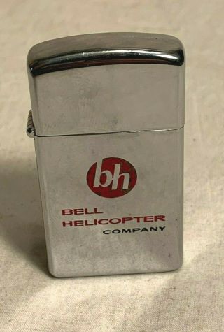 Bell Helicopter Vtg 1969 Slim Zippo Advertising Lighter Huey Cobra Vietnam War