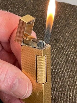 Vintage Gold Plate Dunhill Rollagas Lighter,  Model Re24163 Switzerland