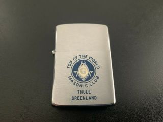 Vintage Top Of The World Masonic Club (thule Greenland) Zippo Lighter