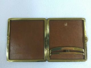 Vintage Dunhill France cigarette case leather gold trim 70s/80s flaws 1/2 pack 2