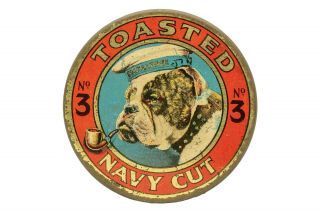 Scarce Zealand 1920s " Toasted Navy Cut " Litho Tobacco Tin In