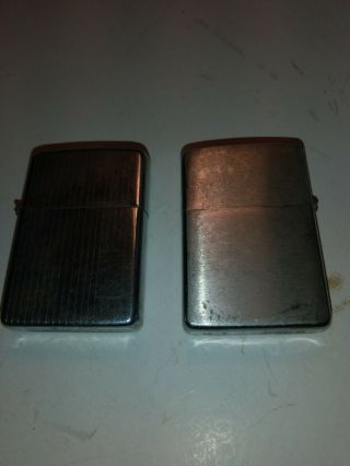 2 Vintage Zippo Cigarette Lighters Pat.  2032695 And 2517191