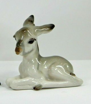 Vintage Lomonosov Ussr Porcelain Lying Down Baby Donkey Figurine