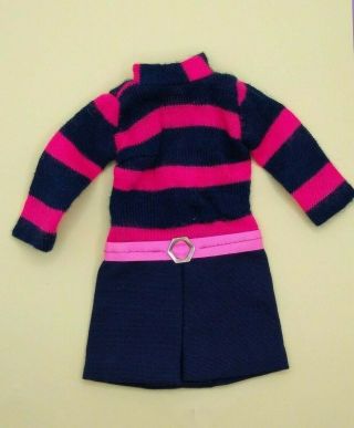 Vintage Barbie Clothes Mod Japanese Exclusive 2612 - Black Pink Striped Dress