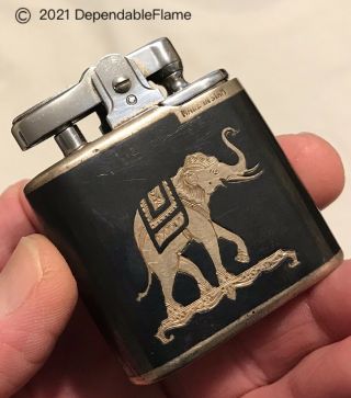 ✌️vintage Ronson Whirlwind Petrol Lighter Sterling Silver Sleeve Made In Siam✌️