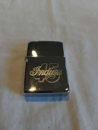 Vintage Zippo Lighter Indian Scout 45, .  Comes With Leather Case.