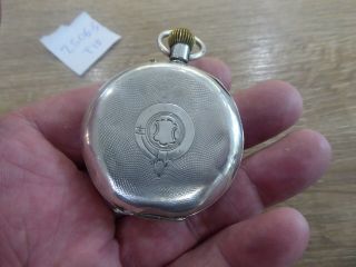 RARE ANTIQUE SILVER CASED MOON PHASE POCKET WATCH 3