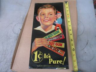 Vintage Goudey Gum Co.  Oh Boy Chewing Gum Sign.  15 1/2 