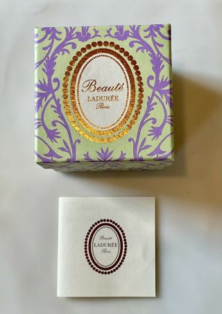 Laduree Paris Empty Lilac & Green Gift Storage Box 3 5/8 Square X 4.  25”high