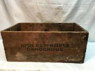 Vintage Danger High Explosives Wood Box Crate Trojan Brand Powder Co.  Allentown